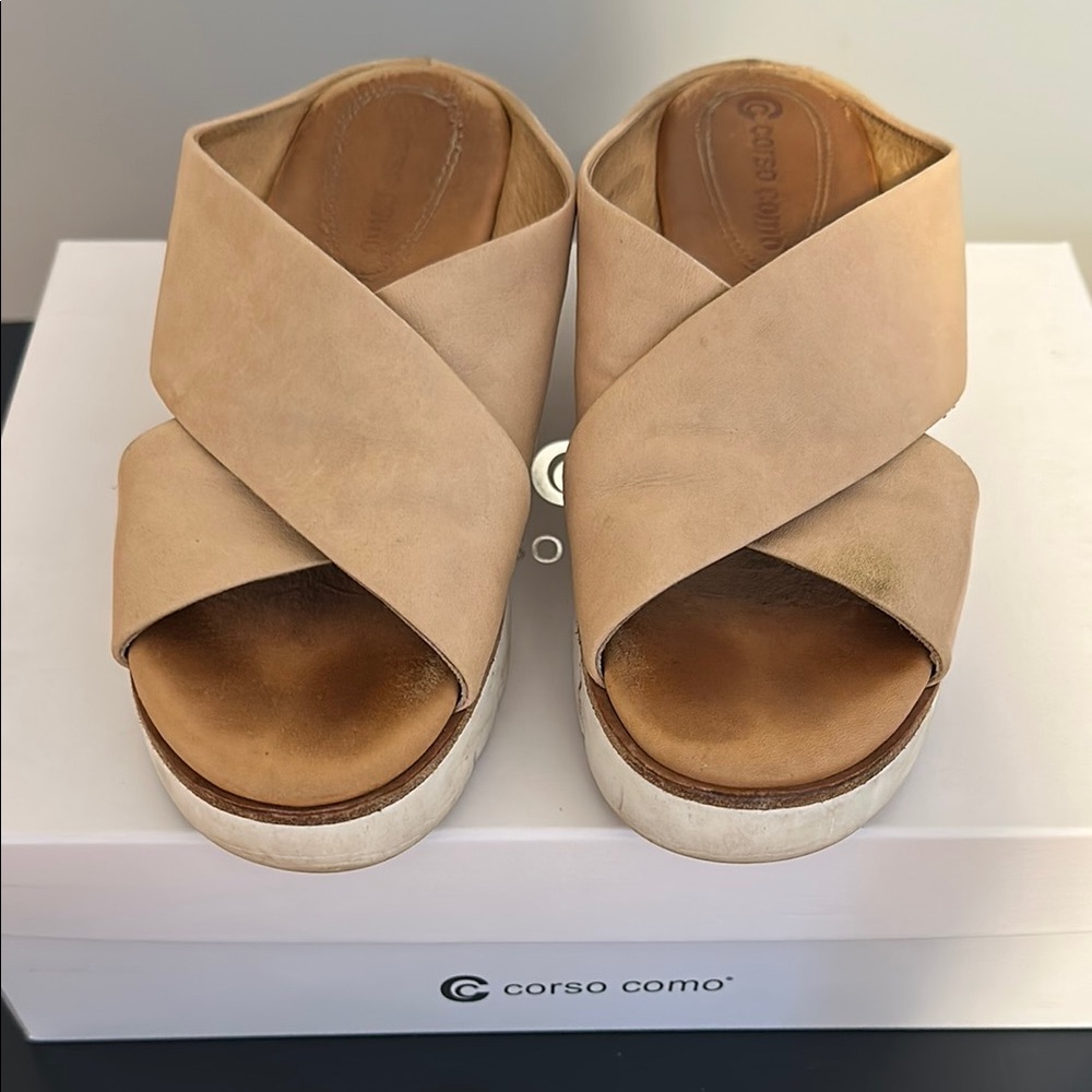 Corso Como Women's Cream Slide Sandals - Picture 3 of 6